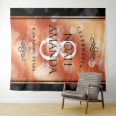 エレガントな8周年ブロンズ結婚記念日お祝い タペストリー (インサイチュ(横))