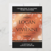 エレガントな8年目・32年目のブロンズ 結婚記念日 招待状 (正面)