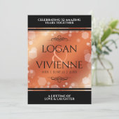 エレガントな8年目・32年目のブロンズ 結婚記念日 招待状 (スタンド正面)