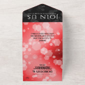 エレガントな80周年ルビー結婚記念日お祝い オールインワン招待状 (外側)