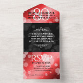 エレガントな80周年ルビー結婚記念日お祝い オールインワン招待状 (内側)