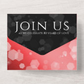 エレガントな80周年ルビー結婚記念日お祝い オールインワン招待状 (裏面)