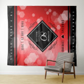 エレガントな80周年ルビー結婚記念日お祝い タペストリー (インサイチュ(横))