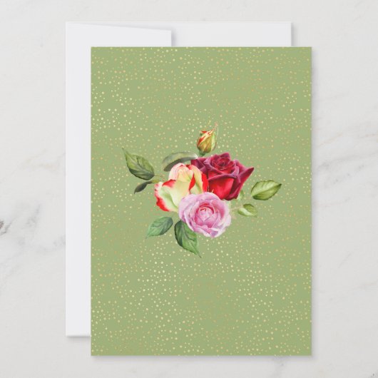 エレガントな80歳の誕生日お祝い水彩グリ 招待状 (裏面)