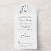 エレガントな80歳の誕生日パーティー オールインワン招待状 (内側)