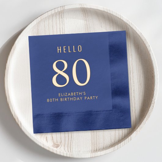 エレガントな80歳の誕生日パーティー 箔ナプキン