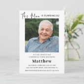 エレガントな82歳の誕生日招待状 メンズ フォト 招待状 (スタンド正面)