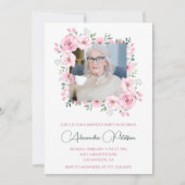 エレガントな85歳の誕生日招待状 フォト ボホ 招待状 (正面)