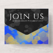 エレガントな9周年ラピスラズリ結婚記念日 オールインワン招待状 (裏面)