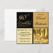 エレガントな90歳の誕生日パーティー招待状 招待状 (正面/裏面)