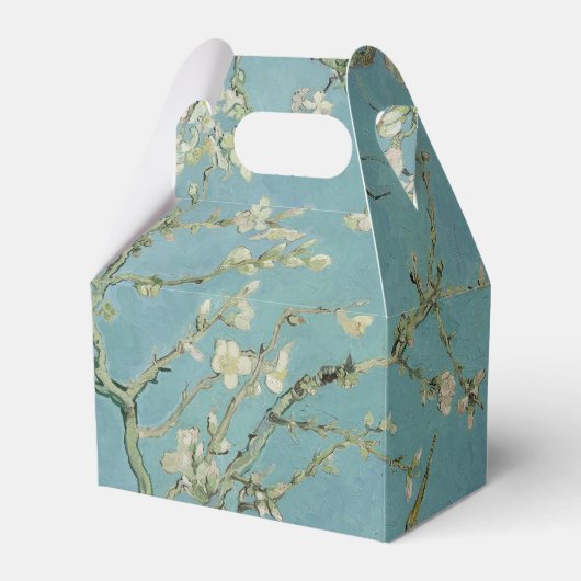 エレガントな「アーモンドの花」ウェディング フェイバーボックス (正面サイド)