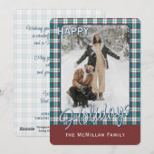 エレガントな クラシックな ラスティックな チェック柄 シーズンカード (正面/裏面)
