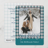 エレガントな クラシックな ラスティックな チェック柄 シーズンカード (正面/裏面)