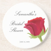 エレガントな クラシックな 赤いバラの ブライダルシャワー コースター (正面)
