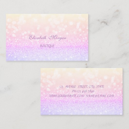 エレガントな ゴージャスな プロフェッショナルな キラキラした 名刺 (正面/裏面)