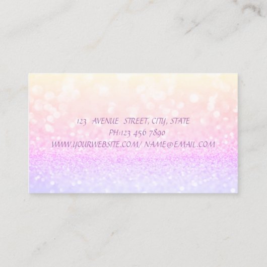 エレガントな ゴージャスな プロフェッショナルな キラキラした 名刺 (裏面)