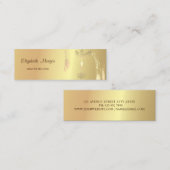 エレガントな ゴールドの筆跡の木と 女性のシルエット スキニー名刺 (正面/裏面)