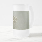 エレガントな シャムロック セントパトリックデー グリーン レザー フロストグラスビールジョッキ (正面右)