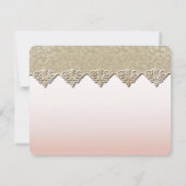 エレガントな ダマスク ウェディング リハーサル ディナー 招待状 (裏面)