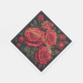 エレガントな「ハッピーウェディング」ローズペーパーナプキン スタンダードランチョンナプキン (角)