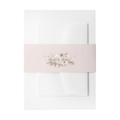 エレガントな、バラ色がかったピンク、パステルカラーの花束 招待状ベリーバンド (正面例)