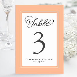 エレガントな ピンクと白のウェディング レセプション カスタム テーブルナンバー