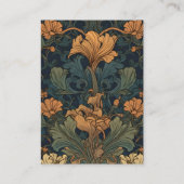 エレガントな フラワー アートヌーボー ウェディング QRコード エンクロージャーカード (裏面)