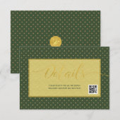 エレガントな フルール・ド・リス ウェディングゲスト詳細 QR コード エンクロージャーカード (正面/裏面)