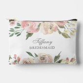 エレガントな ブッシュピンクの花のデザインをした、ウェディングパーティーのための、美しい花束の贈り物 アクセサリーポーチ (正面)