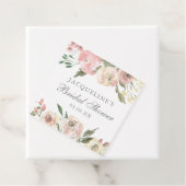 エレガントな ブッシュピンク フラワーのオーダーメイド ブライダルシャワー フェイバータグ (インサイチュ)