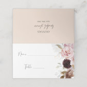 エレガントな ブッシュピンク フラワーブライダルシャワー席 プレイスカード (外部開封)