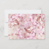 エレガントな ブッシュ ピンクのハイドランジア 現代のゴールド グリッター 出欠カード (裏面)