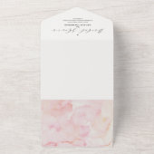 エレガントな ブッシュ フラワー ブライダルシャワー & レシピ オールインワン招待状 (外側)