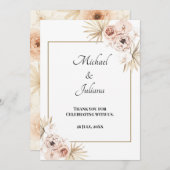 エレガントな ブッシュ フローラル サンクス カード (正面/裏面)