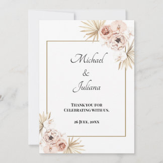 エレガントな ブッシュ フローラル サンクス カード