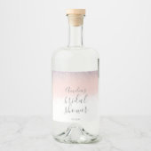 エレガントな ブライダルシャワーのための 偽オンブレ グリッター ピンク リキュールボトルラベル (正面)
