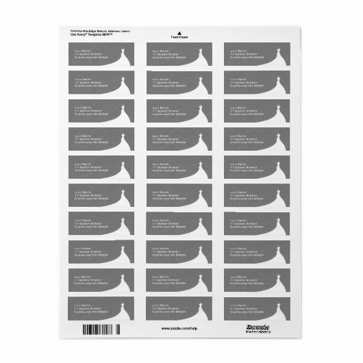 エレガントな ブライダルシャワーのグレーのリネンラベル ラベル (フルシート)