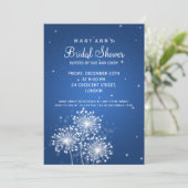 エレガントな ブライダルシャワーのサマー スパークル サファイアブルー 招待状 (スタンド正面)
