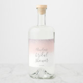 エレガントな ブライダルシャワーの偽オンブレ グリッター ピンク リキュールボトルラベル (正面)