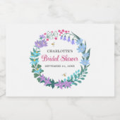 エレガントな ブライダルシャワーの花の野の花の花輪 スパークリングワインラベル (シングルラベル)