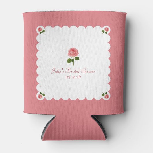エレガントな ブライダルシャワークラシック ダスティローズ ガーリー 缶クーラー (正面)