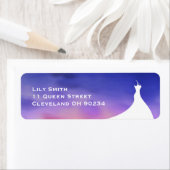 エレガントな ブライダルシャワーパープル水彩ラベル ラベル (インサイチュ)