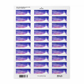 エレガントな ブライダルシャワーパープル ウォーターカラー ラベル (フルシート)