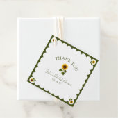 エレガントな ブライダルシャワー ひまわり オリーブ グリーン 感謝 フェイバータグ (インサイチュ)