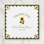 エレガントな ブライダルシャワー ひまわり オリーブ グリーン 感謝 フェイバータグ (正面)