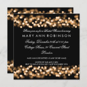 エレガントな ブライダルシャワー ゴールド ハリウッド グラム 招待状 (正面/裏面)
