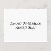 エレガントな ブライダルシャワー ビンゴカード ゲーム ポストカード (裏面)