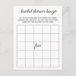 エレガントな ブライダルシャワー ビンゴカード ゲーム ポストカード