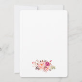 エレガントな ブライダルシャワー 花のピンク ゴールド 招待状 (裏面)