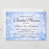 エレガントな ブライダルシャワー 青い冬の不思議な世界 招待状 (正面)